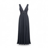 Lulus Womens Black Maxi Dress V-Neck Formal Evening Gown Elegant Design Sz  XS 