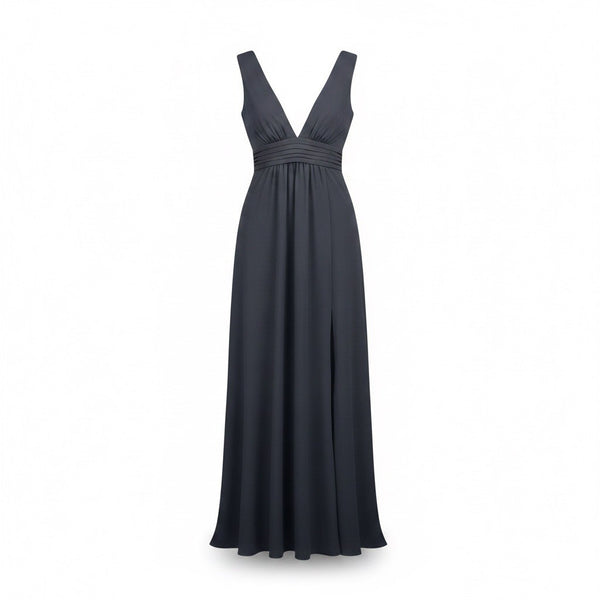 Lulus Womens Black Maxi Dress V-Neck Formal Evening Gown Elegant Design Sz  XS 