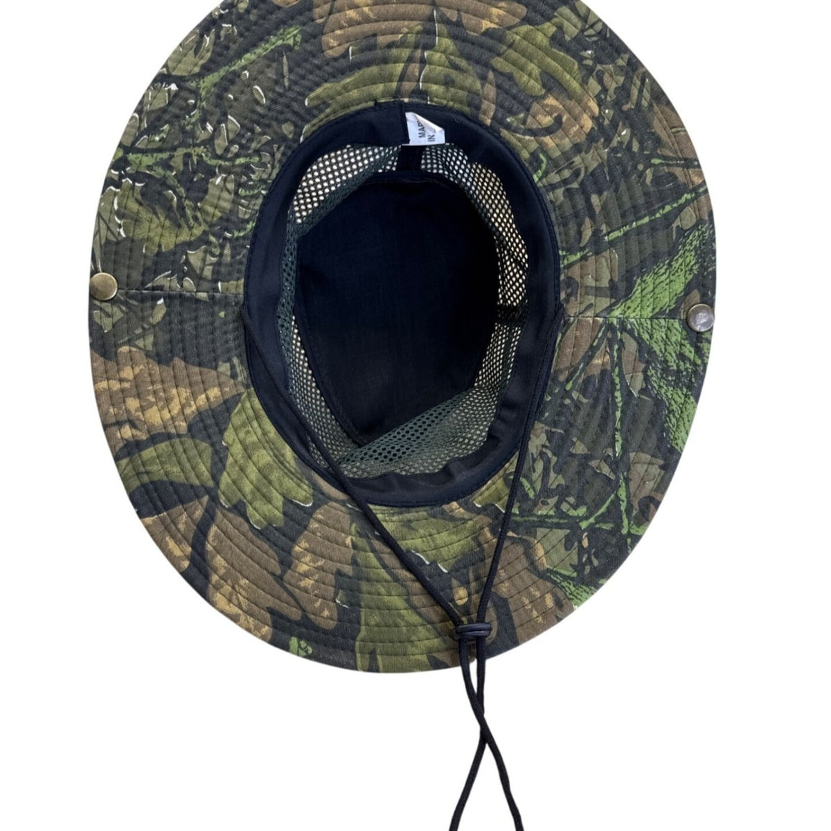Camo Sun Hat With Mesh Crown & Chin Strap For Outdoor Activities Lightweight & B