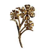 Catherine Stein Women Gold Tone Black Enamel Flower Bouquet Pin Brooch In Box