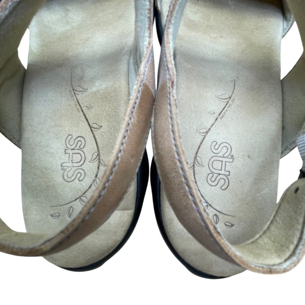 SAS Women’s Brown Leather Tripad Comfort Adjustable Straps Sandals Size 8.5M