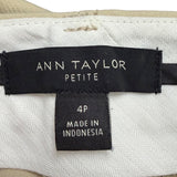 Ann Taylor Womens Beige  Petite Dress Pants Classic Fit Size 4P