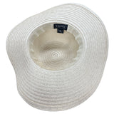 Head Wear Wide Brim Straw Sun Hat With Beaded & Shell Band For Women