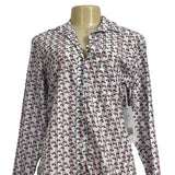 Grayson Women's Bycicle Print Longsleeve Dress Shirt Sz 2 New