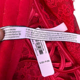 Victorias Secret Womens Red Lace Corset Top Adjustable Straps Hook Back Sz S-DD