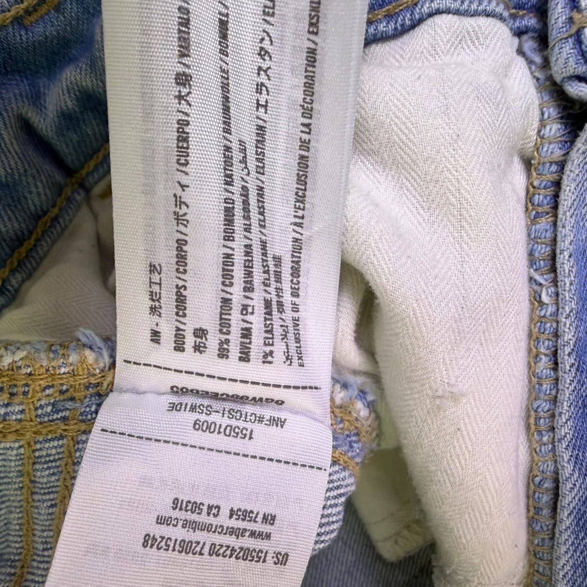 Abercrombie & Fitch Womens Light Wash Denim Carpenter Jeans Curve Love Sz 29