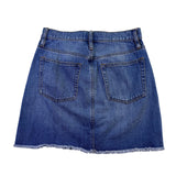J. Crew Womens Blue Cotton Denim Mini Skirt Frayed Hem Casual Petite 25P