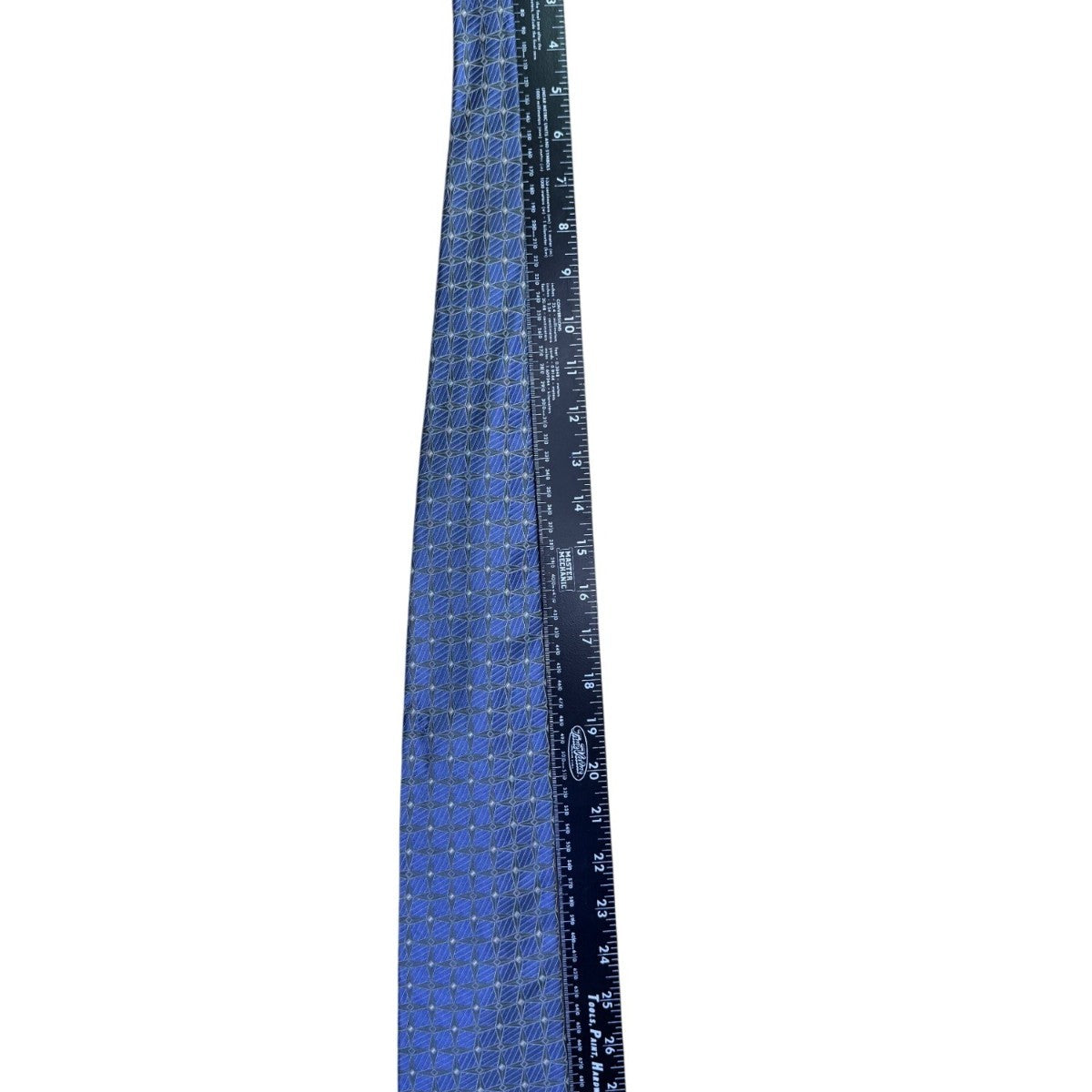 Geoffrey Beene Mens Blue Silk Geometric Pattern Necktie