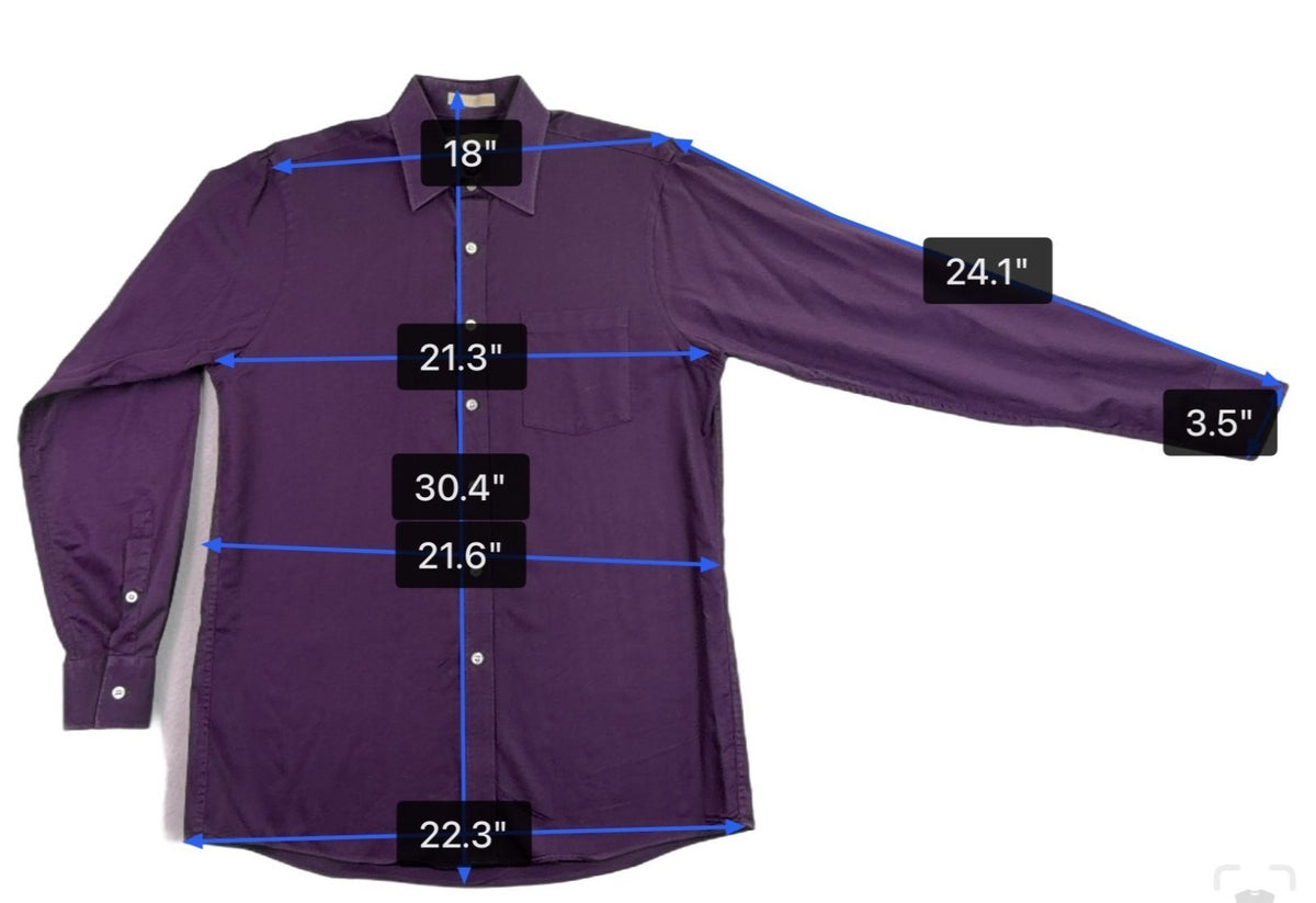 Michael Kors Mens Purple Cotton Button-Up Long Sleeve Shirt Regular Fit Sz 15.5