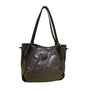 Tods Women’s Gray Patent & Brown Double Strap Signature Logo Accent Tote Bag