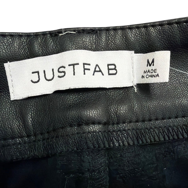 Justfab Womens Black Faux Leather Pants Size M