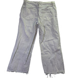 Frame Womens White Denim Frayed-Hem Wide-Leg Jeans Distressed Style Size 32