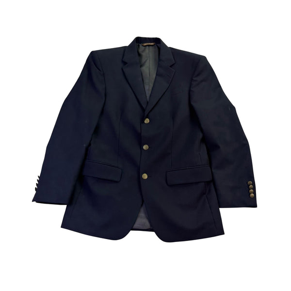 Nautica Mens Navy Polyester Blazer Single Breasted 3-Button Jacket 