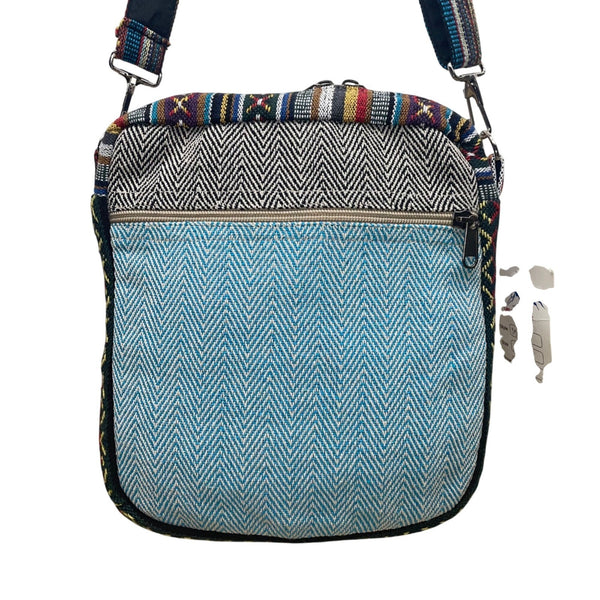 Like International Himalaya Blue Hemp Adjustable Strap MD-go Crossbody Bag