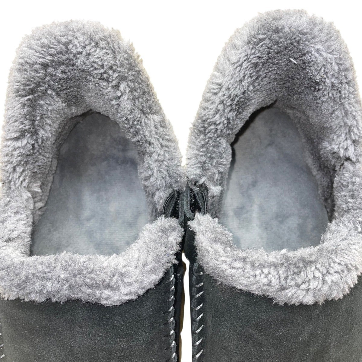 Orthofeet Men’s Black Leather With Faux Fur Lining Slip-On Slippers Size 12 Wide