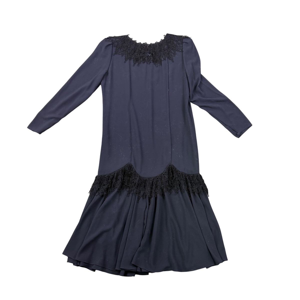 Vintage Diane Von Furstenberg Womens Navy Long-Sleeve Dress Size M