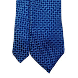 Michael Kors Mens Blue Silk Geometric Pattern Necktie Elegant Design Brand Label
