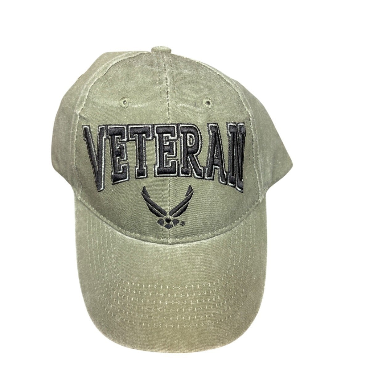 Extreme Embroidery Mens Olive  Air Force Veteran Cap & Lanyard Set Adjustable