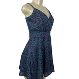 Floral Spaghetti Strap Dress With V-Neck & Fit-And-Flare Design For Women Sz L