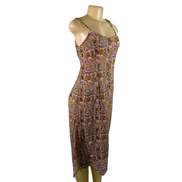 Superdry Womens Pink Viscose French Floral Cami Midi Dress Sz US 6 - New