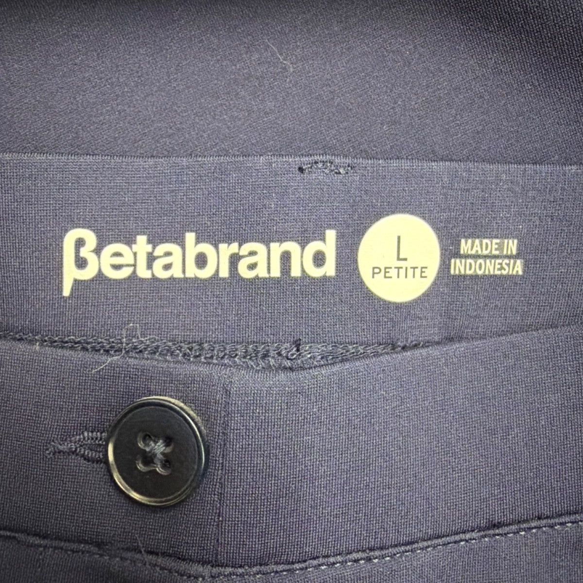 Betabrand Womens Navy Mid-Rise Stretch Dress Pants Petite New Sz L
