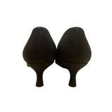 Stuart Weitzman Women’s Black Fabric Bejeweled Kitten Heel Fiesta Pumps Size 6.5