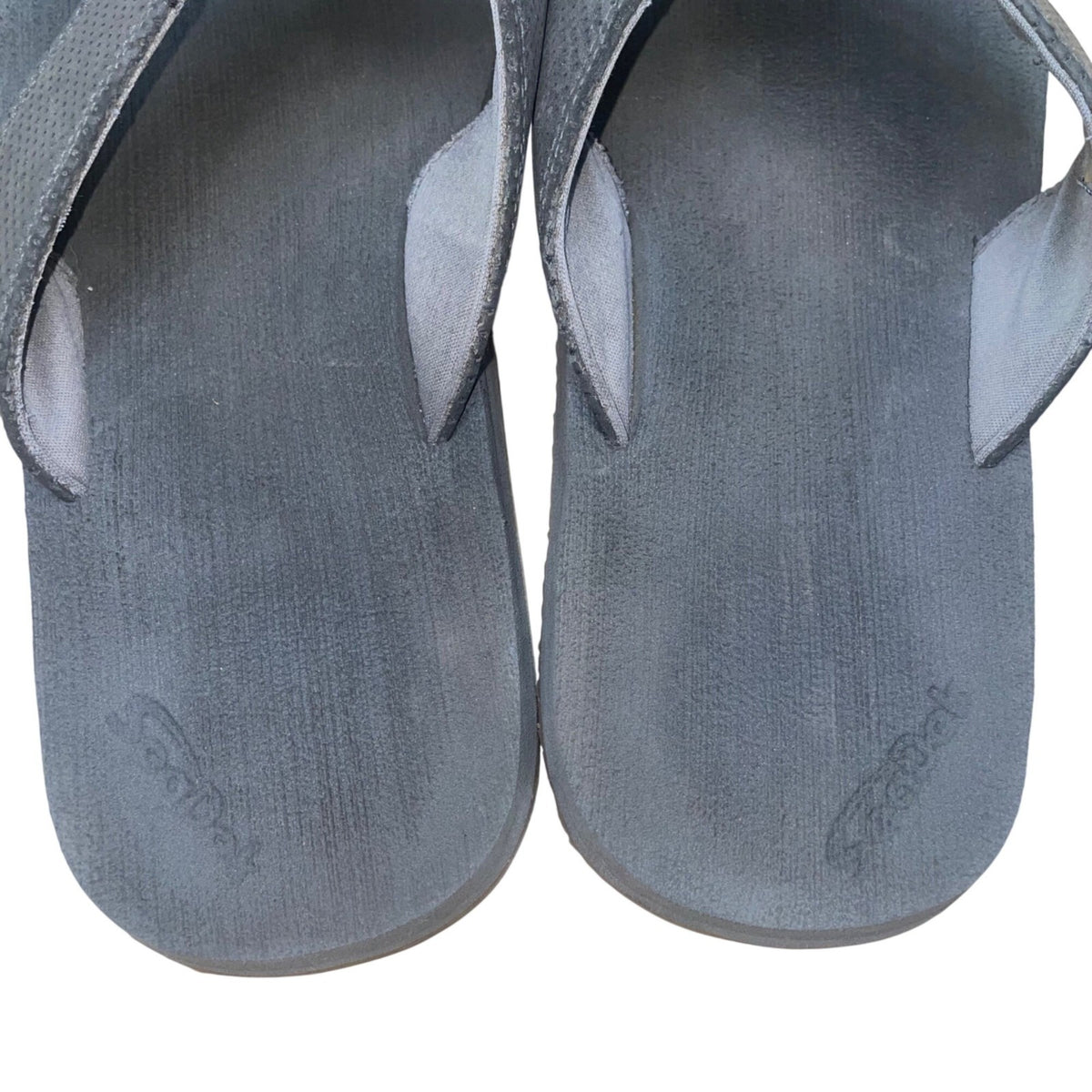 Grundéns Men’s Gray Foam Perforated Straps SeaDek Deckhand Flip-Flops Size 9