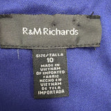 R&M Richards Womens Royal Blue 2-Piece Sleeveless Dress & Jacket Size 10
