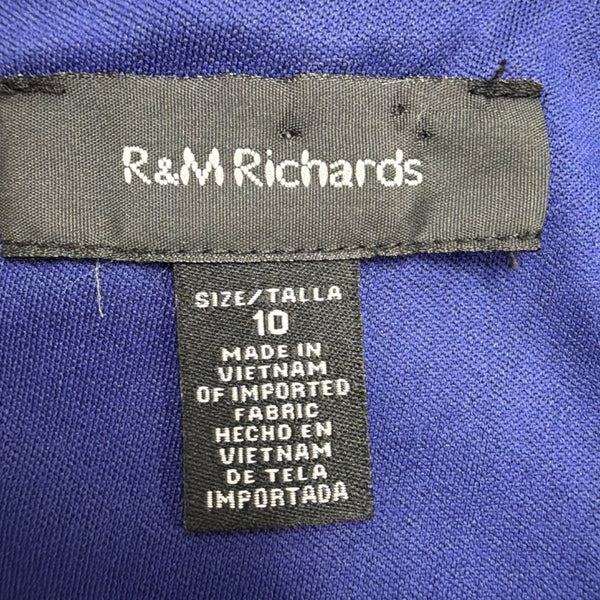 R&M Richards Womens Royal Blue 2-Piece Sleeveless Dress & Jacket Size 10