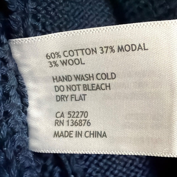 Bylyse Womens Navy Cotton-Blend Turtleneck Sweater Ribbed Knit Size M