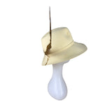 ADOLFO II Frances Berman Womens Ivory Felt Wide Brim Hat Accent Vintage