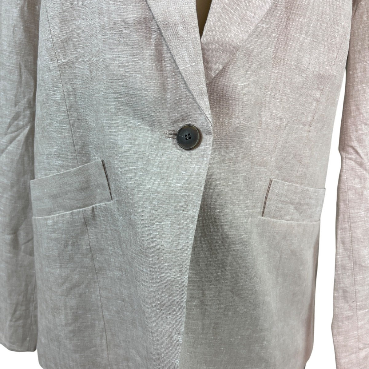 Talbots Womens Beige Linen Blend Blazer Jacket Size 8 Single Button Size 8 - New