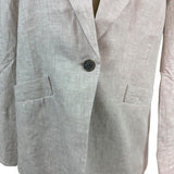 Talbots Womens Beige Linen Blend Blazer Jacket Size 8 Single Button Size 8 - New