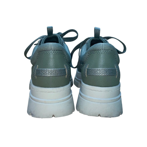 UGG Women’s Green Canvas Lace-Up Chunky Lug Sole Sneakers Size 8