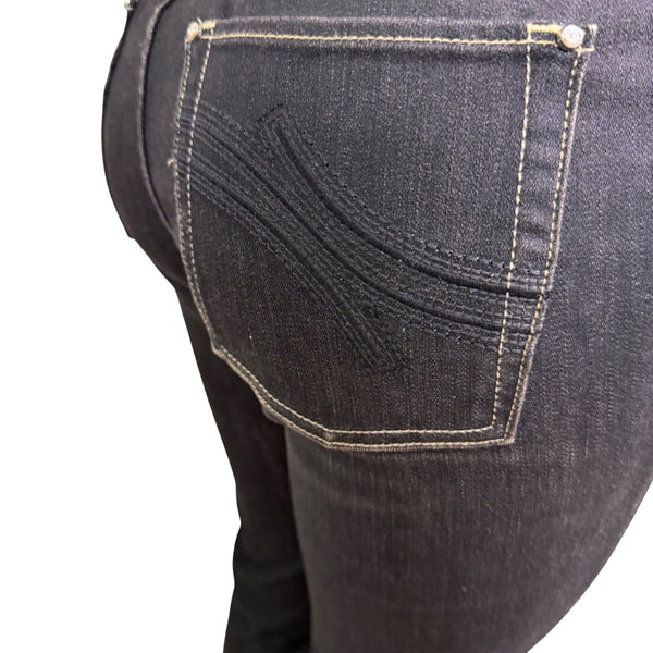 White House Black Market Womens Black Cotton Blend Cropped Capri Jeans Size 6