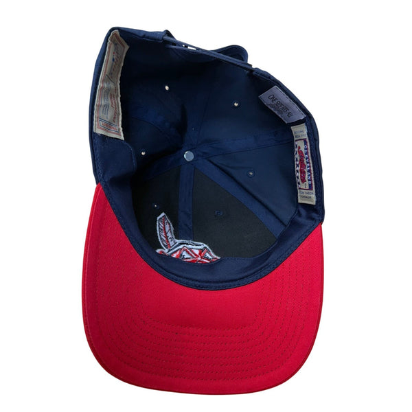Cleveland Indians OSFA Navy Red Snapback Hat Twins Enterprise Cotton MLB Logo Ca
