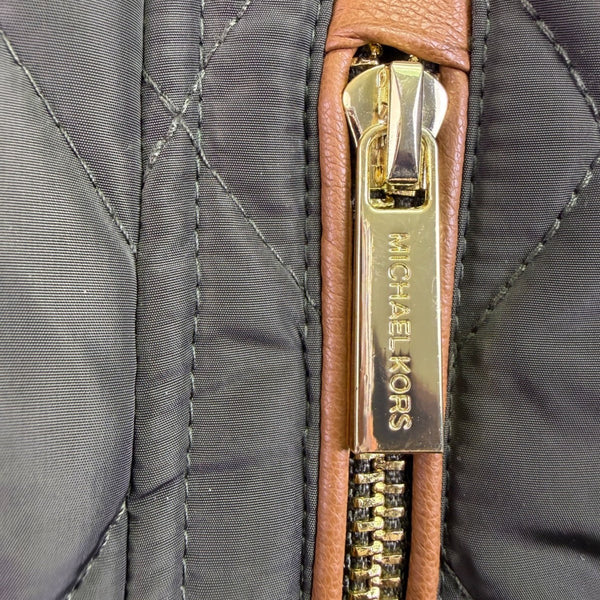 Michael Michael Kors Womens Olive Quilted Jacket Classic Design Sz L