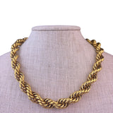 Monet Womens Gold Tone Metal Twisted Rope Chain Necklace Vintage Style 