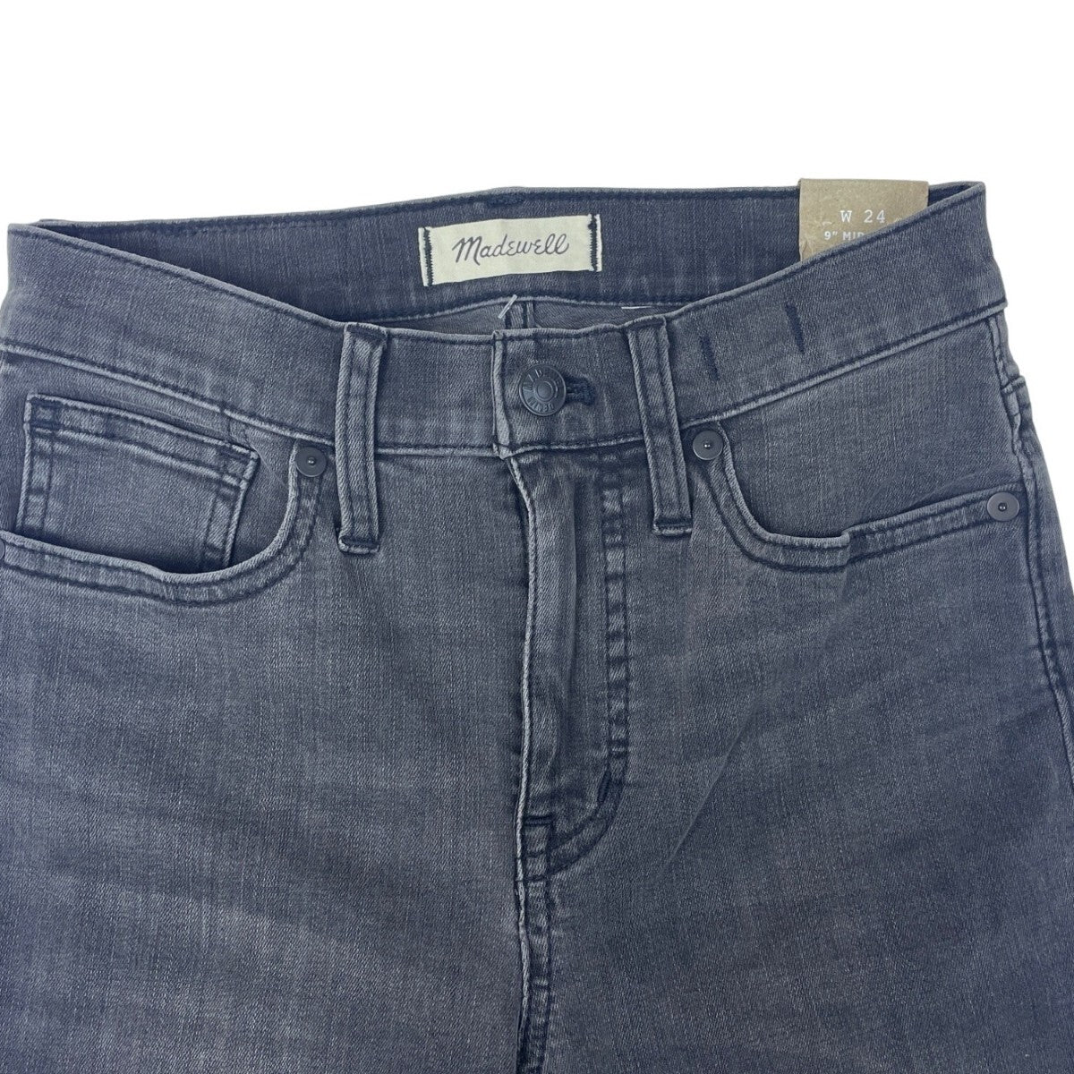 Madewell Womens  Mid-Rise Skinny Jeans Distressed Denim Frayed Hem  Sz 24- New