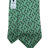 Vineyard Vines Mens Green Silk Candy Cane Patterned Tie