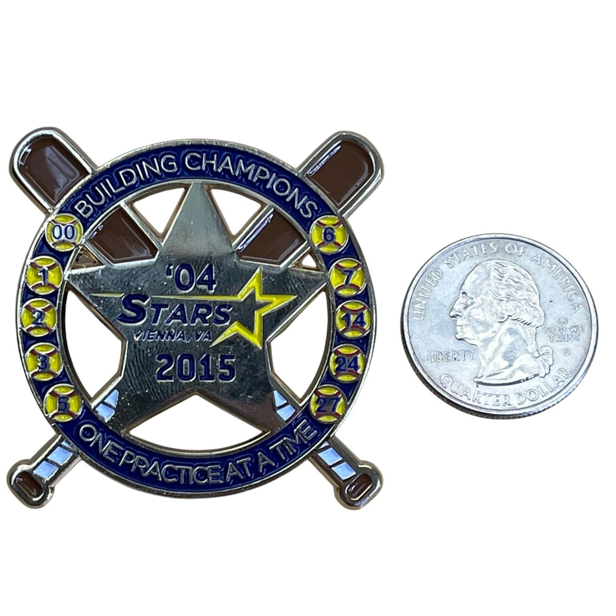 04 Stars Vienna VA 2015 Softball Trading Pin With Dual Back Attachments