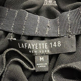 Lafayette 148 Womens Black Silk Sleeveless Ruffle Neck Blouse Size M