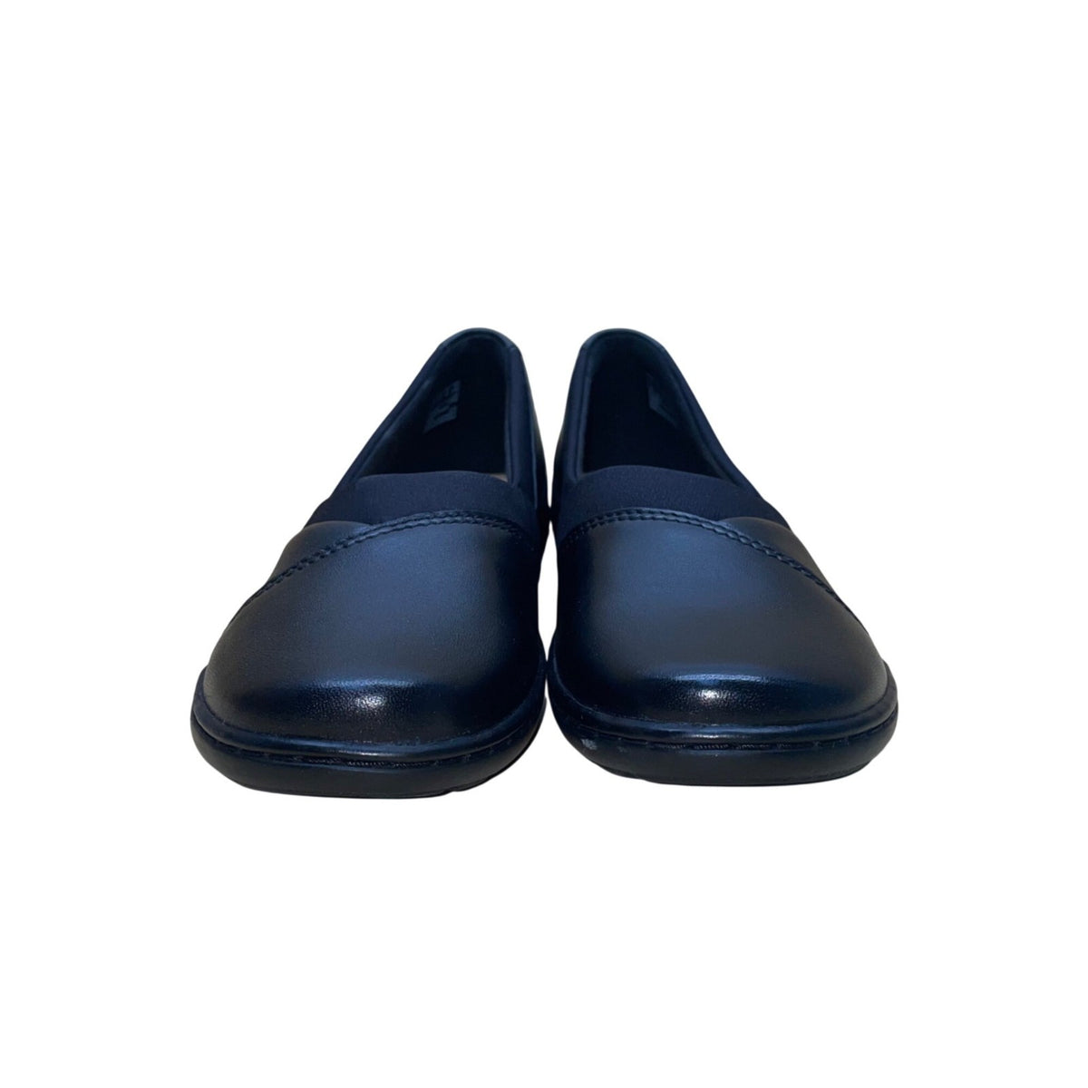 Clarks Ultimate Women’s Black Leather Cora Charm Slip-On Flats Shoes Size 7.5 M