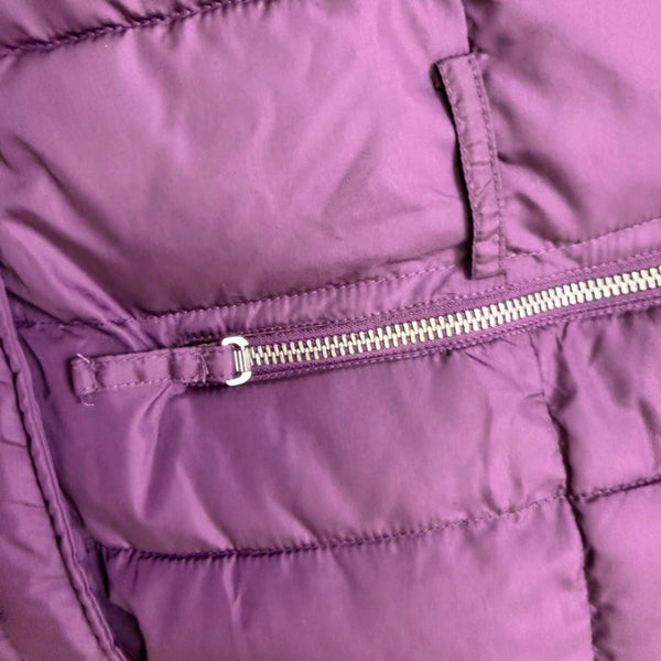 U.S. Polo Assn. Womens Purple Puffer Jacket With Hood Large Zippered