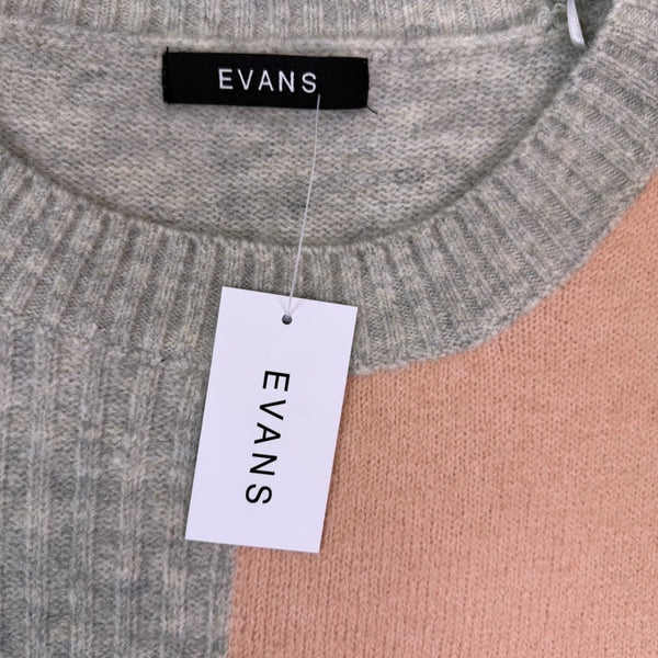 Evans Womens Multicolor Knit Oversized Colorblock Sweater Size 26/28