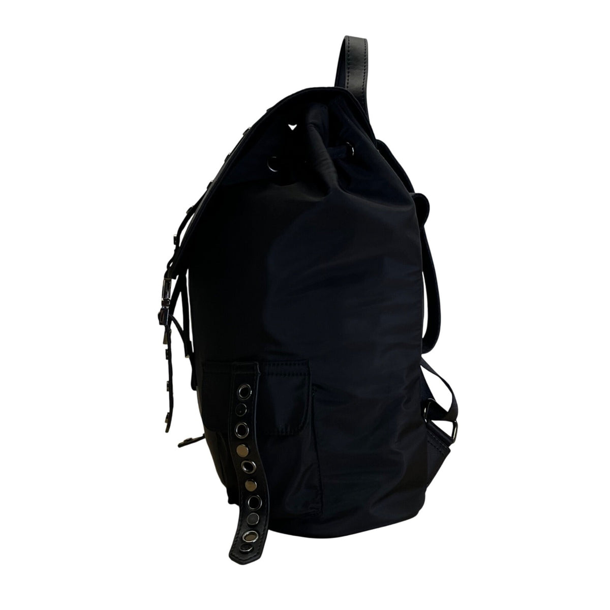 Saint & Sofia Black Nylon With Grommet Strap Design & Exterior Pockets Backpack
