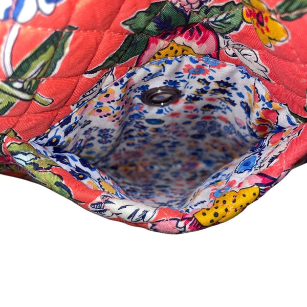 Vera Bradley Women’s Coral Floral Quilted Pattern Adjustable Crossbody Bag