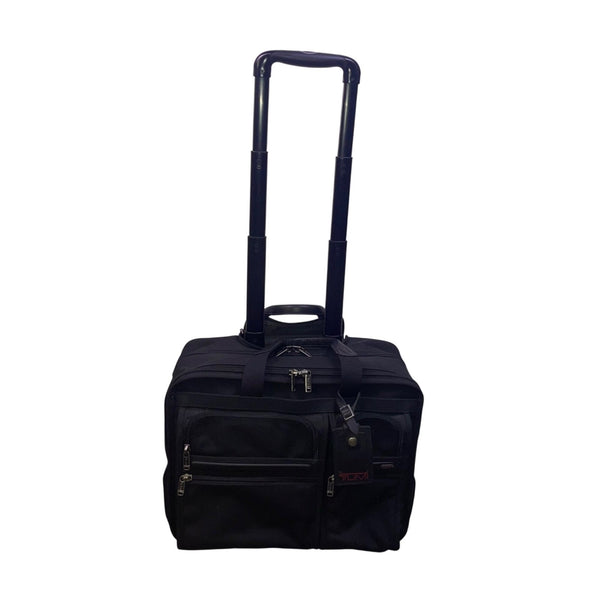 Tumi Men’s Black Ballistic Nylon Rolling Expandable Carry-On Travel Luggage