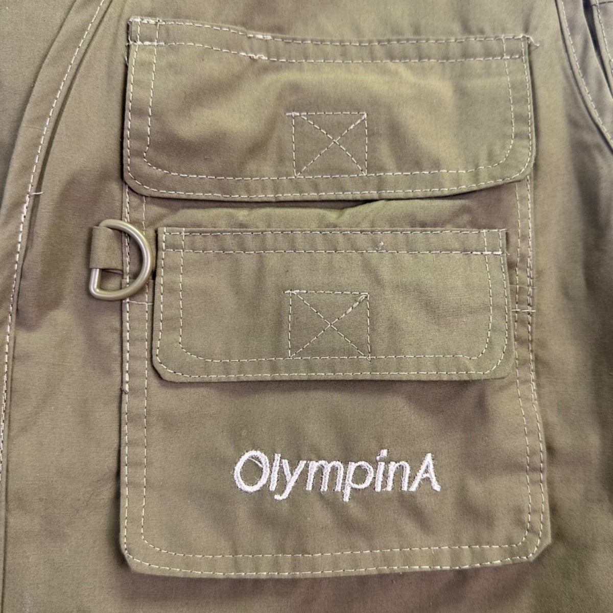 Olympina Mens Olive Green Multi-Pocket Outdoor Fishing Utility Vest Size M