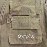 Olympina Mens Olive Green Multi-Pocket Outdoor Fishing Utility Vest Size M